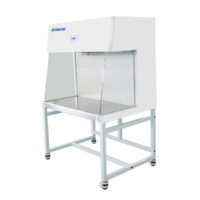 horizontal Laminar Flow Cabinet medical and health bright lab laboratory indoor with instruments test tubes